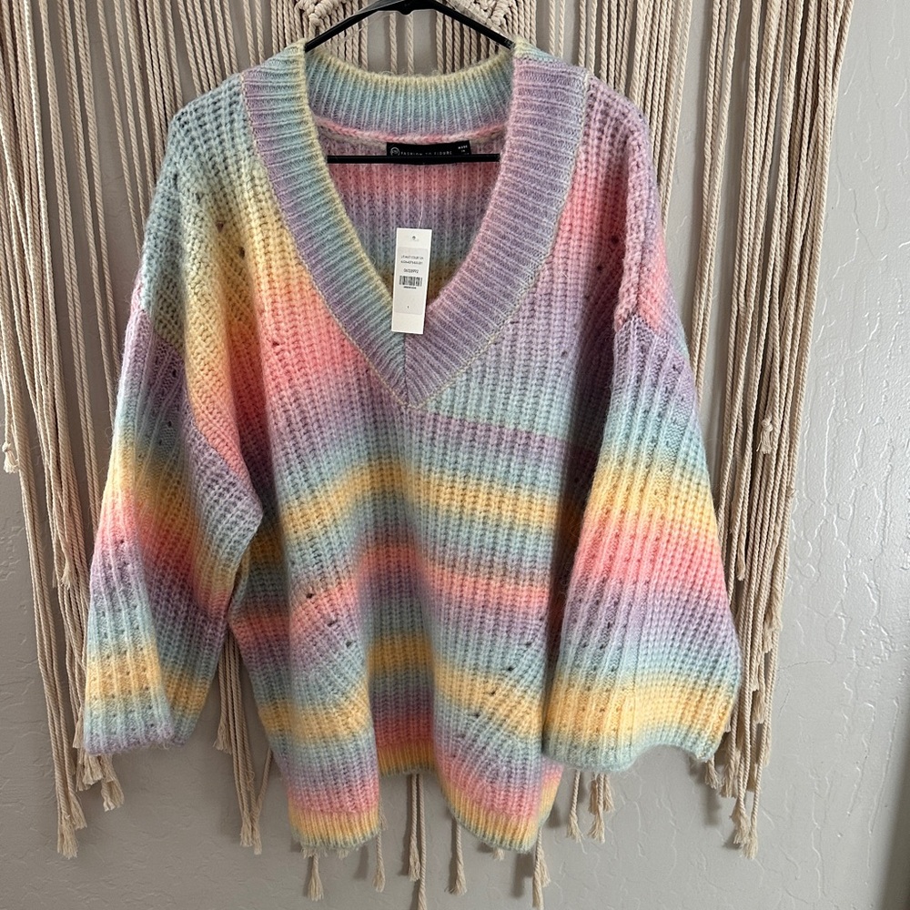 Fashion to Figure Multicolor V-Neck Sweater